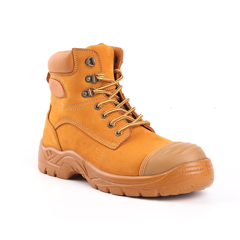 Mittelhohe Industrie-Arbeitsstiefel aus Vollnarben-Crazy-Horse-Leder